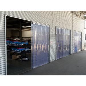 PVC-Streifenvorhang, Lamellen 300 x 3 mm transparent, Höhe 2,00 m, Breite 1,00 m (0,90 m), verzinkt