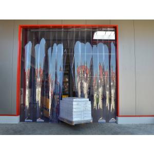 PVC-Streifenvorhang, Lamellen 300 x 3 mm transparent, Höhe 2,00 m, Breite 1,00 m (0,90 m), verzinkt